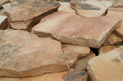 The look of natural stone pavers, no straight lines and varying colors