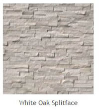 A natural stone veneer panel of White Oak Splitface.